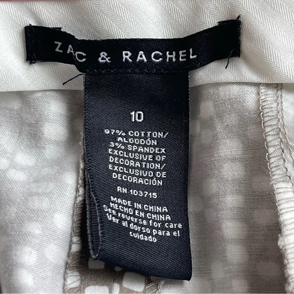 Zac & Rachel Slim Ankle crop Pant Women’s Trouser Pants size 10 geometric print - Picture 8 of 10